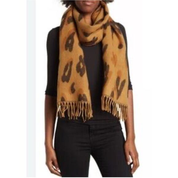 Madewell Large Double Sided Soft Leopard Print Scarf 80x16 - Picture 5 of 5